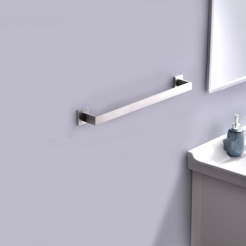 Bath Towel Bar, 16-Inch Towel Racks, Square Thicken Towel Holder, Wall Mounted Shower Towel Rail Hanger, Stainless Steel,Bathroom Accessories (Brushed Nickel, 1 Pack) - Image 6