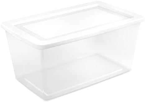 Sterilite Storage Box, Clear Plastic Snap Lid Tote, White, 90 Qt, 16-Pack - Image 7
