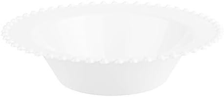 PLASTICPRO 32 Piece Plastic Dinner Plates Bowls Disposable Plastic Fancy Heavy Duty Party Dishes 12 oz White Bead Bowls - Image 4