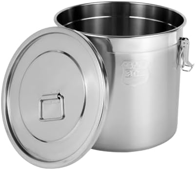 DYNAMI 5.5Gal 304 Stainless Steel Airtight Container with Lid and Locking Clamp,17-38Lbs Metal Bucket Stainless Steel Drum Large Canister for Kitchen,Dog Food/Bird Seed/Coffee Storage Container(21L) - Image 6