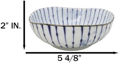 Ebros Gift Artistic Blue Waves Fubuki Tokusa Made In Japan Dinnerware Serveware Kitchenware Set Asian Japanese Restaurant Supply (Pack Of 6 Round Flair Small Shallow Bowls 11oz) - Image 6