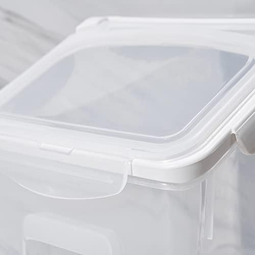HANAMYA 10 Liter / 20 lbs Rice Storage Container with Measuring Cup, BPA free, For Rice | Grain | Pet Food | Flour, 2 counts, Clear - Image 6