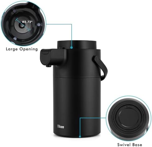 Tiken Airpot Coffee Dispenser with Pump - 102oz/3L Thermal Coffee Carafes for Hot Beverage - Stainless Steel Insulated Coffee Thermos Carafe - Image 4