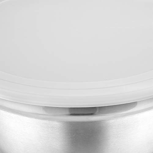 Relaxdays Kitchen Set 18 Pieces, 5 x Mixing Bowls with Lid, Measuring Spoon & Measuring Cups, Kitchen Accessory Set, Silver/White, 13 x 26 x 26 cm - Image 7
