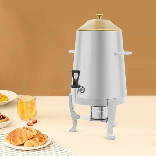 3.43Gallon Stainless Steel Hot Beverage Dispenser,Coffee Chafer Urn with Spigot&Fuel Holder,Cold&Hot Drinks Dispenser for Milk Coffee Tea Juice - Parties Catering Buffet Event (Gold,B) - Image 7