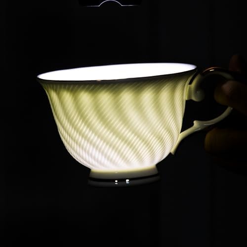 KAMMAK Tea Cups and Saucers Set of 2, Fine Bone China Coffee Cups, GH023 - Image 7