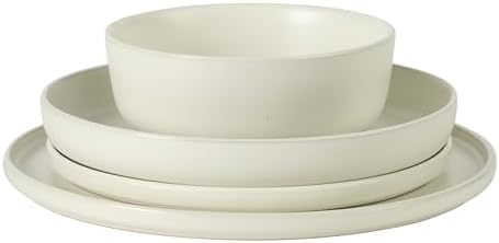 Gibson Elite Bayou Moon Plates and Bowls Sets, 16-Piece White Matte Stoneware Dinnerware Sets, Solid Color Reactive Glaze Dish Set - Image 7