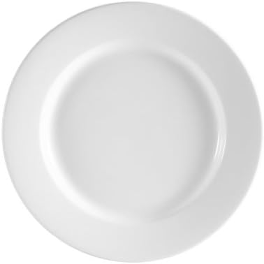CAC China RCN-22 Clinton Rolled Edge 8-1/4-Inch Super White Porcelain Plate, Box of 36 by CACChina