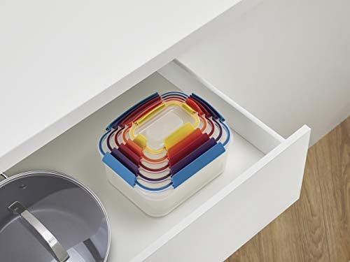 Joseph Joseph Nest Lock Plastic BPA Free Food Storage Container Set with Lockable Airtight Leakproof Lids, 10-Piece, Multi-Color - Image 6