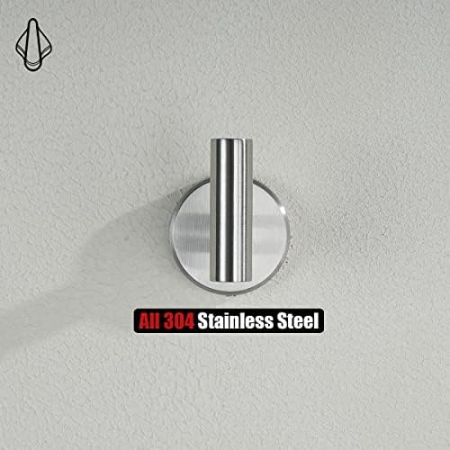 JQK Bath Hardware Towel Bar Accessory Set, 5-Piece Bathroom Accessories Fixtures Set Brushed Finished Wall Mount Includes 24" Towel Bar, 9" Hand Towel Bar, Toilet Paper Holder, Robe Hook x2, BAS105-BN - Image 6
