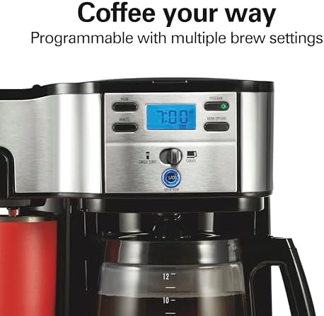 Hamilton Beach 2-Way Brewer Coffee Maker, Single-Serve and 12-Cup Pot, Black/Stainless Steel(49980A), Carafe - Image 6