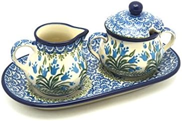 Polish Pottery Cream & Sugar Set - Blue Bells by Polish+Pottery+Gallery