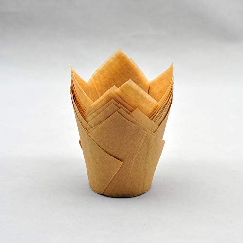 QLSmypkg Large Muffin Greaseproof paper Baking cupcake cups, 2-1/4" x 4" Natural Tulip Baking Cup Case of 125 pcs (Large size) (125) - Image 6