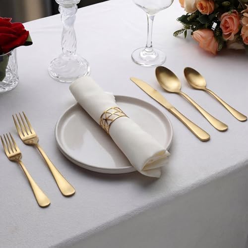 LIANYU 60 Piece Matte Gold Silverware Set for 12, Stainless Steel Flatware - Image 7