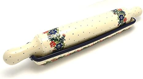 Polish Pottery Rolling Pin with Stand - Garden Party by Polish+Pottery+Gallery