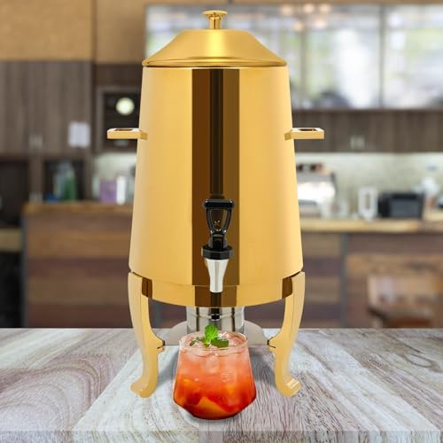 3.43Gallon Stainless Steel Hot Beverage Dispenser,Coffee Chafer Urn with Spigot&Fuel Holder,Cold&Hot Drinks Dispenser for Milk Coffee Tea Juice - Parties Catering Buffet Event (Gold) - Image 7