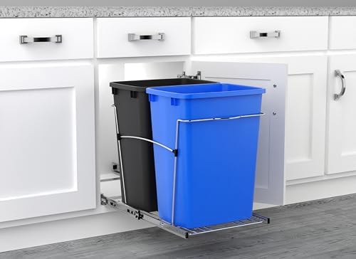 Rev-A-Shelf Double Pullout Garbage Trash Cans for Kitchen Cabinets, 35 Qt - Image 6