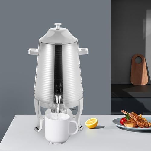 3.43Gallon Stainless Steel Hot Beverage Dispenser,Coffee Chafer Urn with Spigot&Fuel Holder,Cold&Hot Drinks Dispenser for Milk Coffee Tea Juice - Parties Catering Buffet Event (Silver,A) - Image 7
