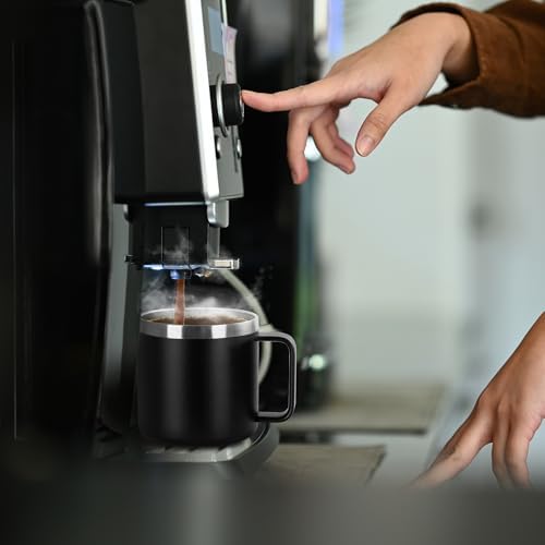 VEGOND 14 oz Insulated Coffee Mug with Handle, Stainless Steel Travel Coffee Mug with Lid, Double Wall Vacuum Metal Coffee Cup, Coffee Tumbler Powder Coated, Black 1 Pack - Image 6