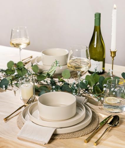 TheTerra Ceramic Dinnerware Set for 4, 12-Piece Plates and Bowls Set - Image 5