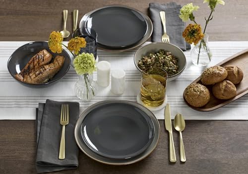 Oneida Organic Shades Gray Stoneware Pasta Bowl Set for 4, 34.5oz - Image 4