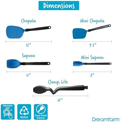 Dreamfarm Everyday Kitchen Essentials Classic Blue - Classic BlueBlack, Set of 5 - Image 7