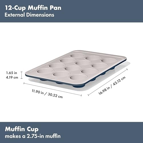 OXO Good Grips Non-Stick Pro Ceramic Coated Metal Bakeware, 12 Cup Muffin - Image 6