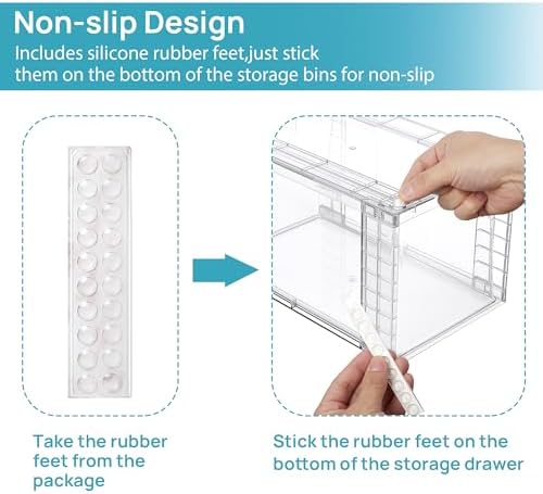 Vtopmart 4 Pack Stackable Clear Pantry Storage Drawers, Large - Image 6