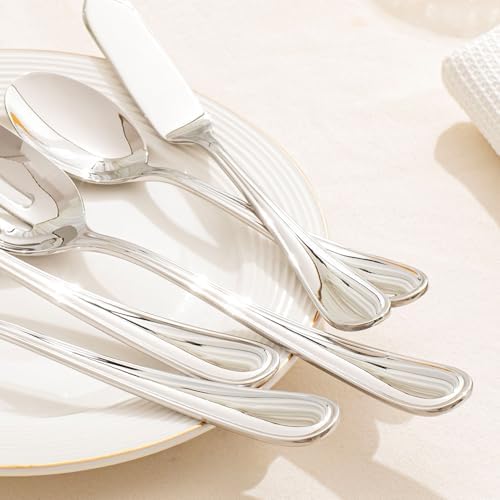 16-Piece Teardrop Serving Utensils Set, 18/10 Stainless Steel Utensils - Image 6