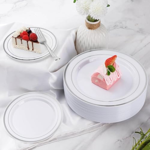 Goodluck 420Pieces silver Disposable Plates for 70 Guests - Image 6