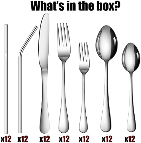 84 Pieces Silverware Service for 12 Flatware Set Stainless Steel Utensils Cutlery Set Dishwasher Safe - Image 6