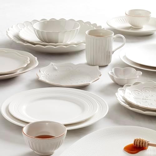 Lenox French Perle Scallop White Stoneware 18-Piece Dinnerware Set for 6 - Image 7