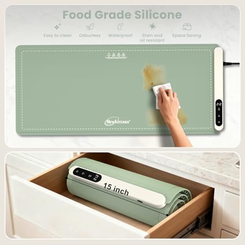 Warming Mat for Food, 36"x16" Food Warming Mat 6 Temperature & 6 Timer Settings Upgrade Graphene Fast Full Surface Heating-Versatile Food Warmer for Gatherings, Parties, Everyday Use-Slate Gray Green - Image 7