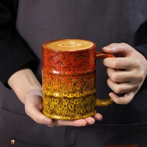 Coffee Mug,20 Oz Coffee Cups Ceramic Tea Cup Large Coffee Mug for Office and Home - Dishwasher and Microwave Safe Novelty Coffee Mug(1,Brown and Yellow) - Image 6