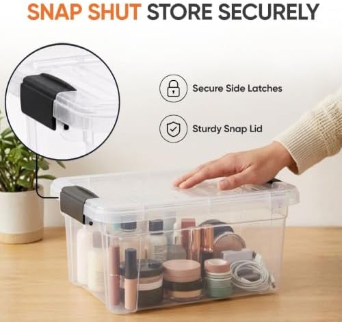 Superio Storage Bins with Lids, Clear Plastic Containers for Organizing, Stackable Totes, BPA Free, Odor Free, Organizer Boxes for Home, and Dorm (2 Pack, 3.4 Quart) - Image 6