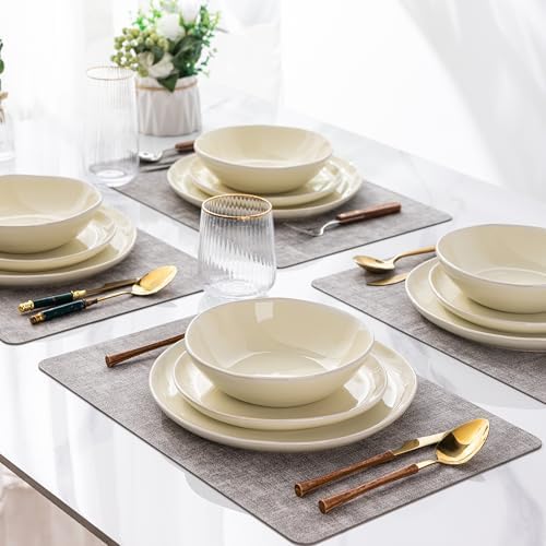 AmorArc Ceramic Dinnerware Sets for 4, 12Pcs Plates and Bowls Sets Dishes - Image 7