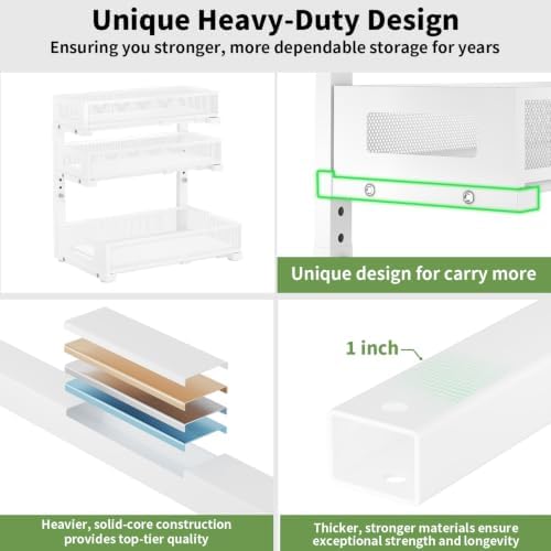 Under Sink Organizer,3-Tier Heavy Duty Pull out Cabinet Organizer Shelf - Image 7