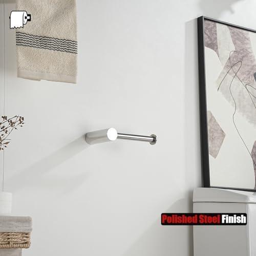 JQK Bathroom Hardware Set Polished Steel, 5-Piece Bath Accessories Set Wall Mount Includes 24 in Towel Bar, Towel Ring, Toilet Paper Holder, 2 Towel Hooks, BAS625-CH - Image 7