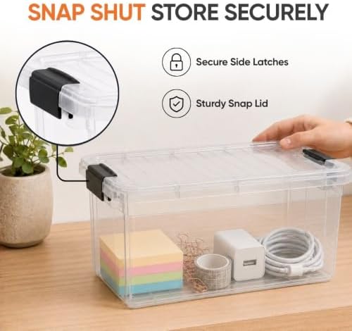 Superio 2.5 Quart Clear Plastic Storage Boxes with Lids, Stackable Organizer Containers, BPA-Free Storage Bins for Home, Office, School & Dorm, 18 Pack - Image 6
