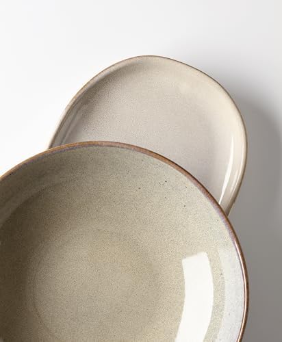 Oneida Organic Shades Oatmeal Stoneware 2-Piece Serving Platter Set - Image 7