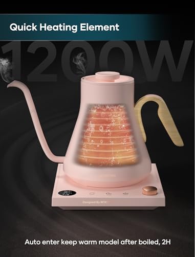 INTASTING Gooseneck Electric Kettle with ±1℉ Temperature Control, 0.9L - Image 6