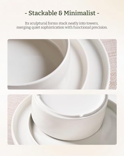 Famiware Porcelain 24-Piece Dinnerware Set, White - Image 6