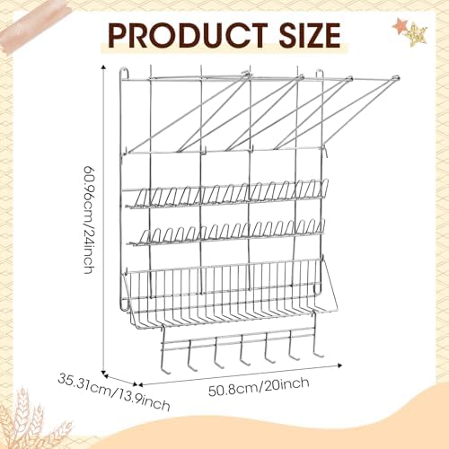 Gisafai Piping Bag Organizer Rack, Wall-Mounted Stainless Steel, 20 x 24'' - Image 6