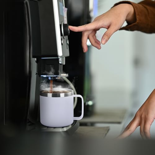 VEGOND 14 oz Insulated Coffee Mug Bulk with Handle, Stainless Steel Travel Coffee Mug with Lid, Double Wall Vacuum Metal Coffee Cup, Coffee Tumbler Powder Coated, White 8 Pack - Image 6