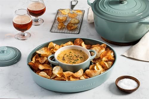 Le Creuset Stoneware Signature Oval Chip and Dip Platter, 13", Marseille - Image 6