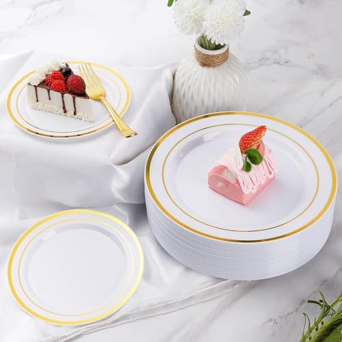 Goodluck 420 Pieces Gold Disposable Plates for 70 Guests - Image 6