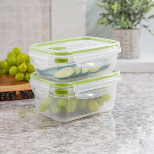Sterilite Ultra-Seal 3.1 Cup Rectangle, Airtight Food Storage Container, Latching Lid, Microwave and Dishwasher Safe, Clear With Green Gasket, 24-Pack - Image 6
