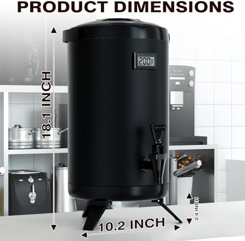 Insulated Beverage Dispenser-NON HEATING-75 Cup Cold Drink Beverage for Catering-Stainless Steel Iced Beverage Dispenser 12 L/3.2 Gallon Coffee Dispenser with Spigot for Tea,Juice (black) - Image 6