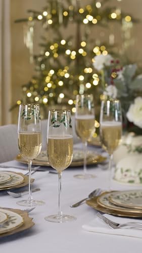 Lenox Holiday Decal Champagne Flutes, 11oz, Christmas Set of 4 - Image 5