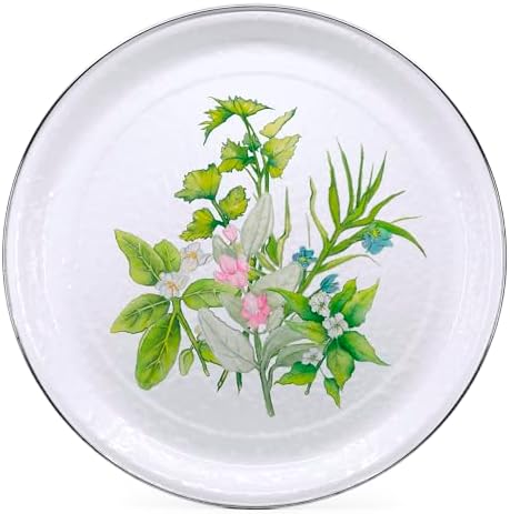 Golden Rabbit Enamelware Medium Tray, 15.5 inch, Herbs by GoldenRabbitEnamelware